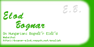 elod bognar business card